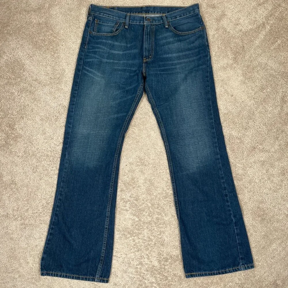 Levis 527 Jeans Mens 36x31 Blue Bootcut Low Rise Dark Wash 100% Cotton Denim